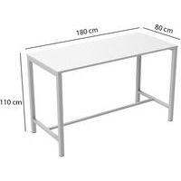 Table de réunion haute Jona Plateau  Blanc Long  : 180 cm thumbnail image 3