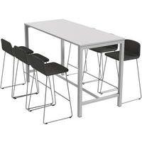 Table de réunion haute Jona Plateau  Blanc Long  : 180 cm thumbnail image 2