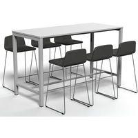 Table de réunion haute Jona Plateau  Blanc Long  : 180 cm thumbnail image 4