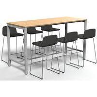 Table de réunion haute Jona Plateau Chêne Long  : 200 cm - Image 3