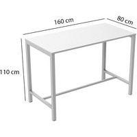 Table de réunion haute Jona Plateau  Blanc Long  : 160 cm thumbnail image 4