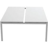 Bureau droit Bench 2 places Inesa Blanc 220 cm - Image 3