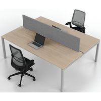 Bureau droit Bench 2 places Inesa Chêne 220 cm thumbnail image 4