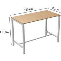 Table de réunion haute Jona Plateau Chêne Long  : 160 cm thumbnail image 2