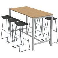 Table de réunion haute Jona Plateau Chêne Long  : 160 cm - Image 3