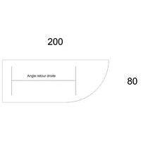 Table plateau pivotant Avel 200x80 angle intégré droite chêne clair pieds blancs thumbnail image 2