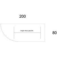 Table plateau pivotant Avel avec angle à droite pied blanc sur roulettes thumbnail image 3