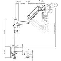 Support 1 écran ressort à gaz pour moniteur de 17 à 32'' - V7 thumbnail image 3