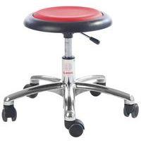 Tabouret enseignant en maternelle assise verte pied alu avec roulettes - Image 4