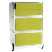 Caisson mobile Easy Office 4 tiroirs de rangements coloris blanc/vert - Image principale