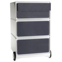 Caisson mobile Easy Office 4 tiroirs de rangements coloris blanc/anthracite - Image principale