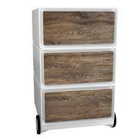 Caisson mobile Easy Office 3 tiroirs rangement corps blanc décor Bois - Image principale