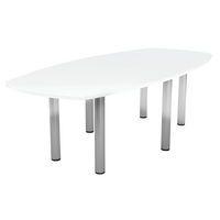 Table de réunion Elga plateau mélaminé pied tube MBA - Image 4