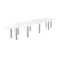 Table de réunion Elga plateau mélaminé pied tube MBA - Image 5