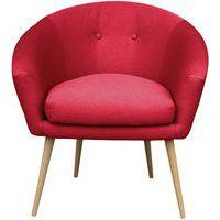 Fauteuil accueil en tissu Armand coloris Rouge - Image principale