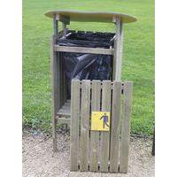 Poubelle forestière Lausanne 160 L + toit thumbnail image 2