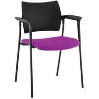 Fauteuil visiteur Tendance piètement noir dossier polypro Sokoa thumbnail image 2