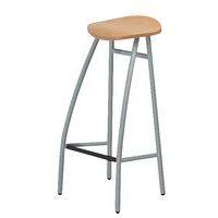 Tabouret haut Diablo assise bois verni - Image 2