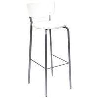 Tabouret Inès - blanc - piètement gris - Image principale