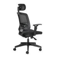 Fauteuil de direction S1 dossier résille assise tissu noir