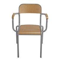 Fauteuil de maître avec accoudoirs bois, coloris rouge RAL 3000 thumbnail image 4