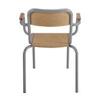 Fauteuil de maître avec accoudoirs bois, coloris rouge RAL 3000 thumbnail image 2