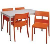Chaise 4 pieds SAI coloris orange thumbnail image 3
