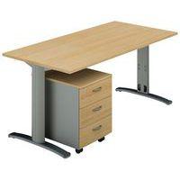 Pack bureau droit + caisson mobile 3 Tiroirs Dalia