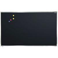 Tableau simple émaillé noir cadre alu strié naturel - Manutan Expert