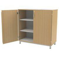 Armoire basse portes battantes Oscar coloris hêtre - Manutan Expert