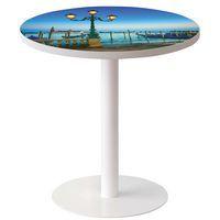 Guéridon bas Easy Office pied métal Ø 60 cm plateau coloris décor Lagune - Image principale