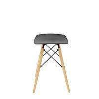 Tabouret Bas Kara pied Hêtre assise coque polypropylène coloris Noir thumbnail image 2