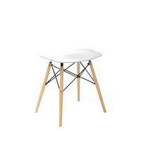 Tabouret Bas Kara pied Hêtre assise coque polypropylène coloris Blanc - Image principale