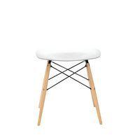Tabouret Bas Kara pied Hêtre assise coque polypropylène coloris Blanc thumbnail image 2