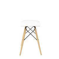 Tabouret Bas Kara pied Hêtre assise coque polypropylène coloris Blanc - Image 3