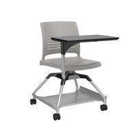 Chaise sur roulettes avec tablette Learn2 coque Strive coloris gris souris - Image principale