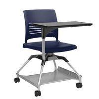 Chaise sur roulettes avec tablette Learn2 coque Strive coloris bleu marine - Image principale