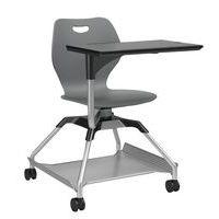 Chaise sur roulettes avec tablette Learn2 coque intellect wave coloris bleu gris - Image principale