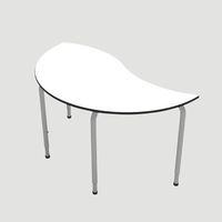 Table demi-lune Yang hauteur réglable de T1 à T3 blanc-MIRPLAY School - Image principale