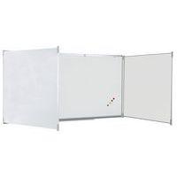 Tableau tript. émaillé blanc cadre aluminium strié naturel - Vanerum