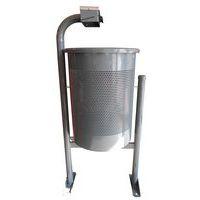 Poubelle Chambéry Eco avec cendrier acier 60 L - gris