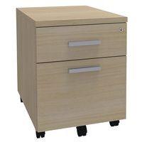 Caisson mobile Steel 2 tiroirs + plumier Chêne clair - Image principale