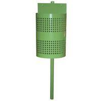 Poubelle 1/2 ronde sur potelet 35 litres - Vert clair - Image principale