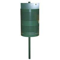 Poubelle 1/2 ronde sur potelet  vert 6005 - Image 2