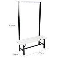 Banc pvc à patères PVC blanc - À monter - Manutan Expert thumbnail image 5