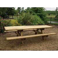 Table bancs en bois grand plateau - Image 2