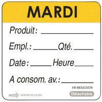 Rouleau de 500 étiquettes mardi jaune - Image principale