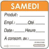 Rouleau de 500 étiquettes samedi orange - Image principale