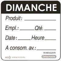 Etiquettes DLC jours de la semaine Matfer