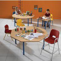 Table maternelle octogonale 4 pieds tube Lise thumbnail image 2